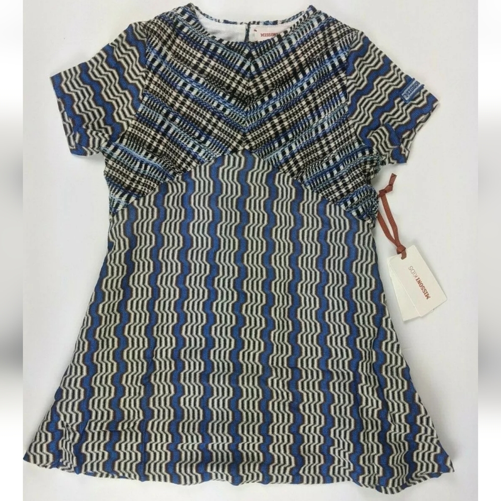 Missoni Kids Greca Dress, Blue, Girls 4-5